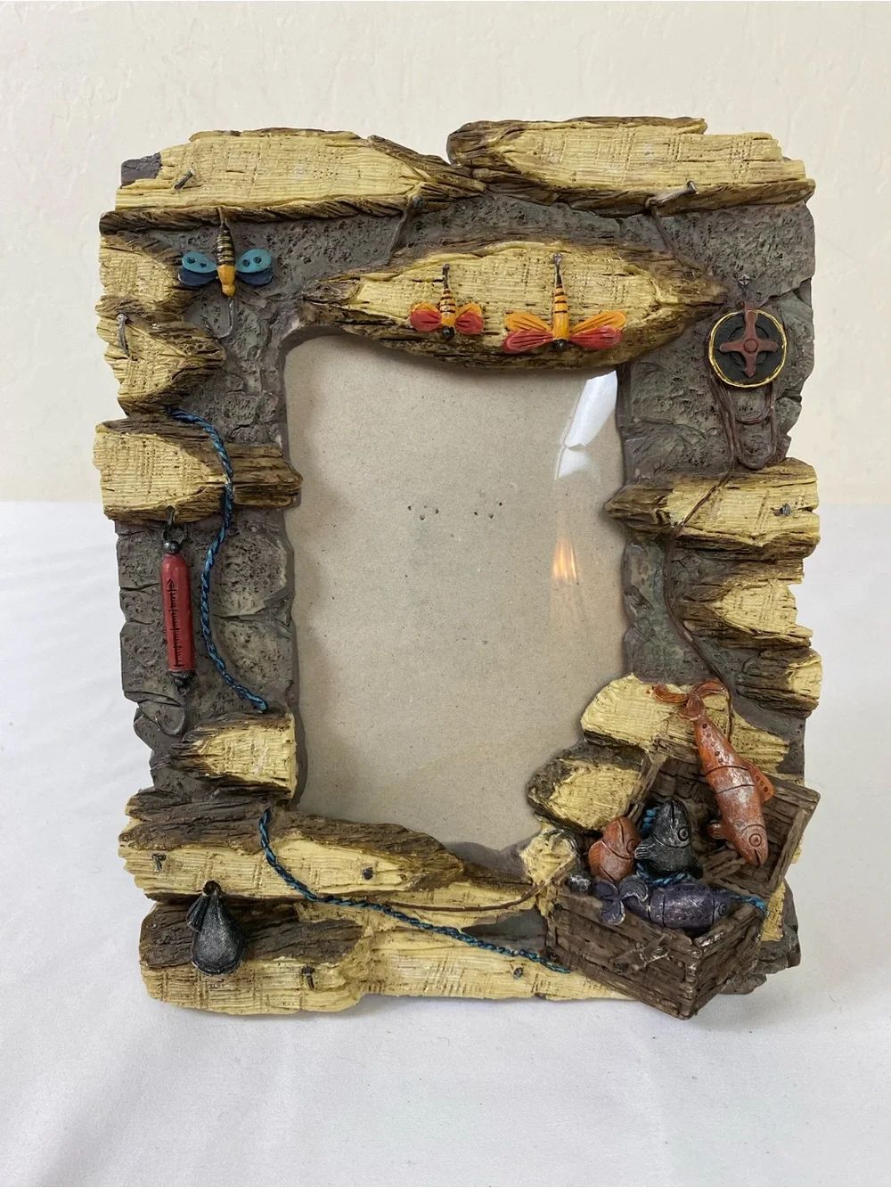 Rustic Fly Fishing-Themed Photo Frame REEL GOOD TIMES Fathers Gift VTG